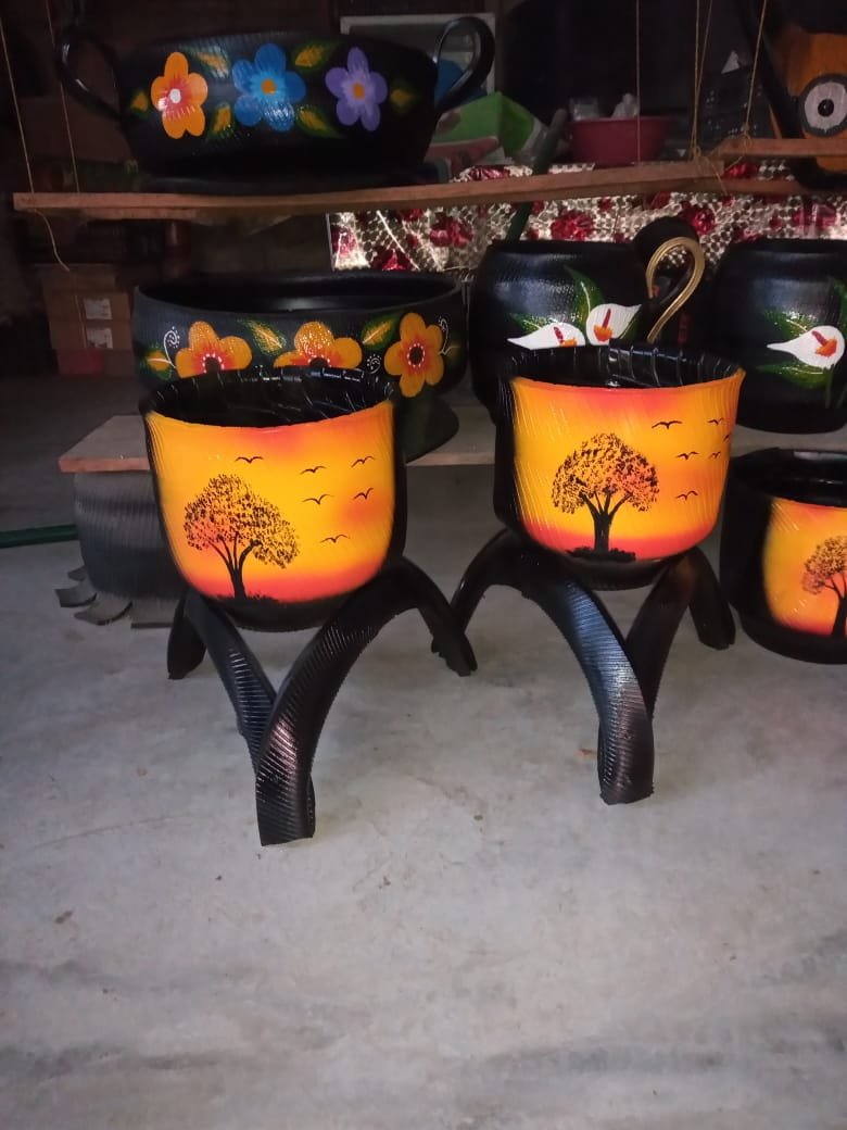Maceteros de llanta